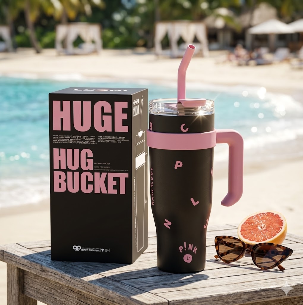 XXL Thermoflasche 1200ml | Stanley Cup Style Edelstahl Trinkflasche